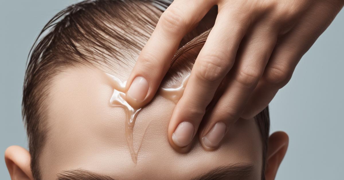 Aplikacja DMSO na skórę głowy - delikatny masaż palcami