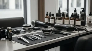 Profesjonalne akcesoria barberskie do tworzenia modnych stylizacji i fajne fryzury męskie w nowoczesnym salonie.
