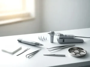 Nowoczesny sprzęt medyczny używany podczas zabiegu, który wykonują profesjonalne przeszczepy włosów Turcja.